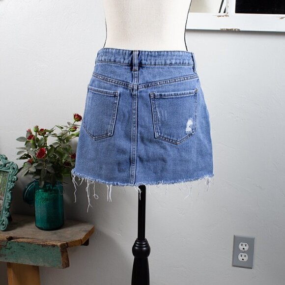 PacSun Distressed Jean Skirt Size 27 - Picture 3 of 5